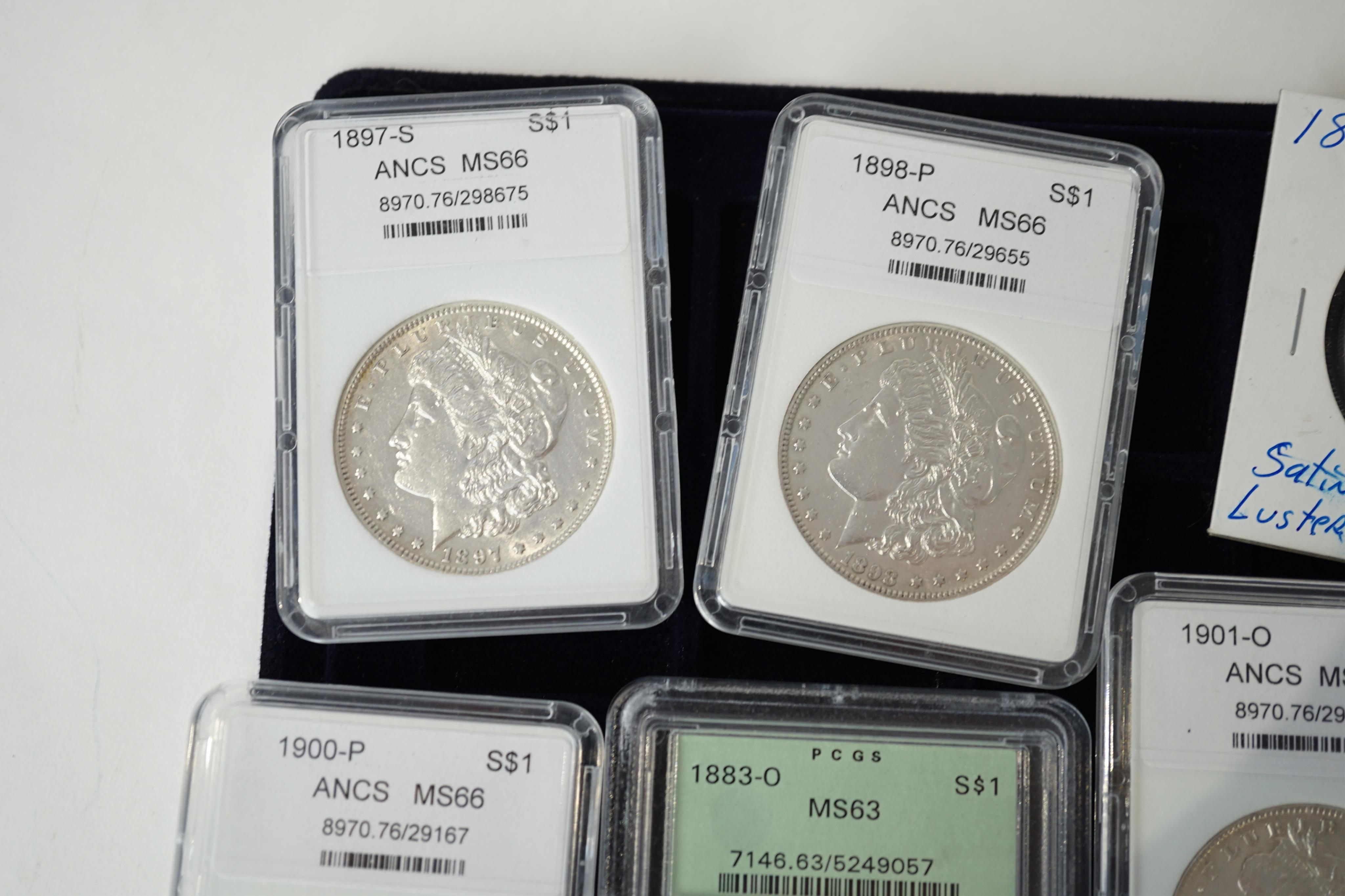 USA silver coins, 15 Morgan dollars; 1879, 1880, 1881, 1883, 1893, 1896, 1897, 1898 x 2, 1900, 1901 x 2, 1921 x 3, good VF to UNC